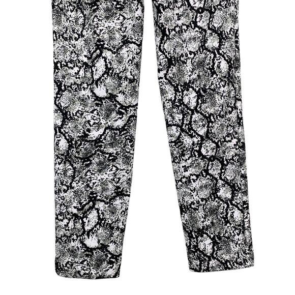 Express Pants Skinny High Rise Snakeskin Black White Pattern Women's 4 - Picture 9 of 10